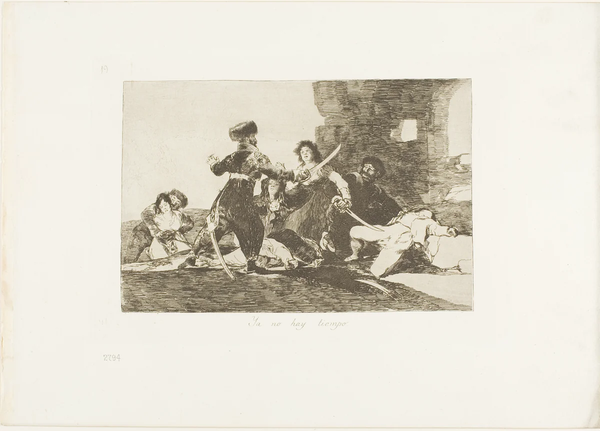 There isn't Time Now, plate 19 from The Disasters of War by Francisco José de Goya, print, 1810-1812
