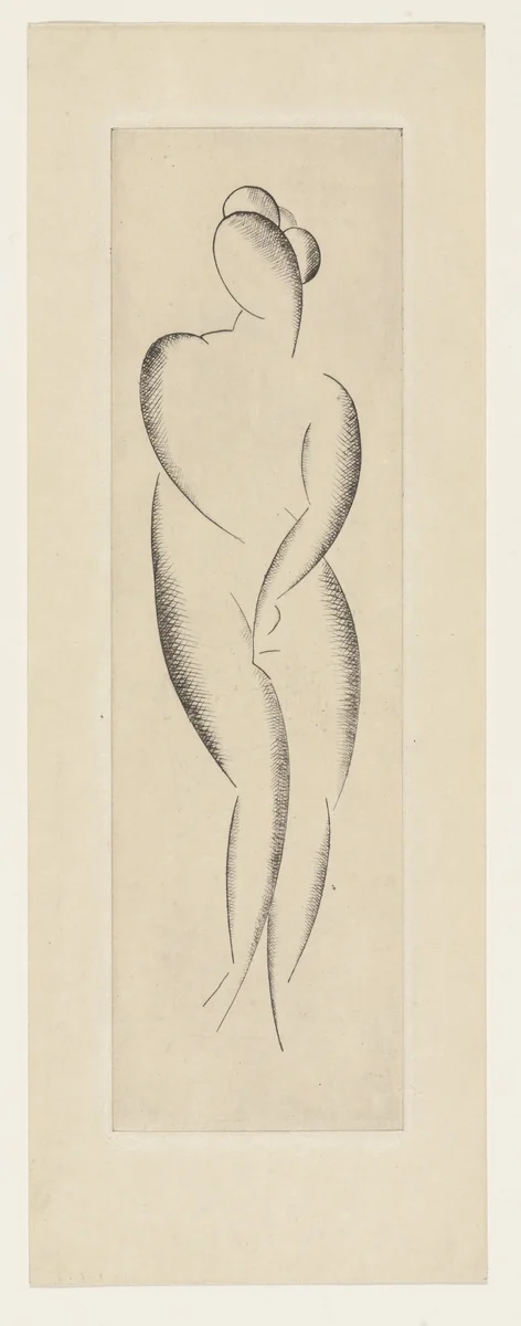 Female Nude, Standing from The Drypoints of Elie Nadelman by Elie Nadelman, print, 1951