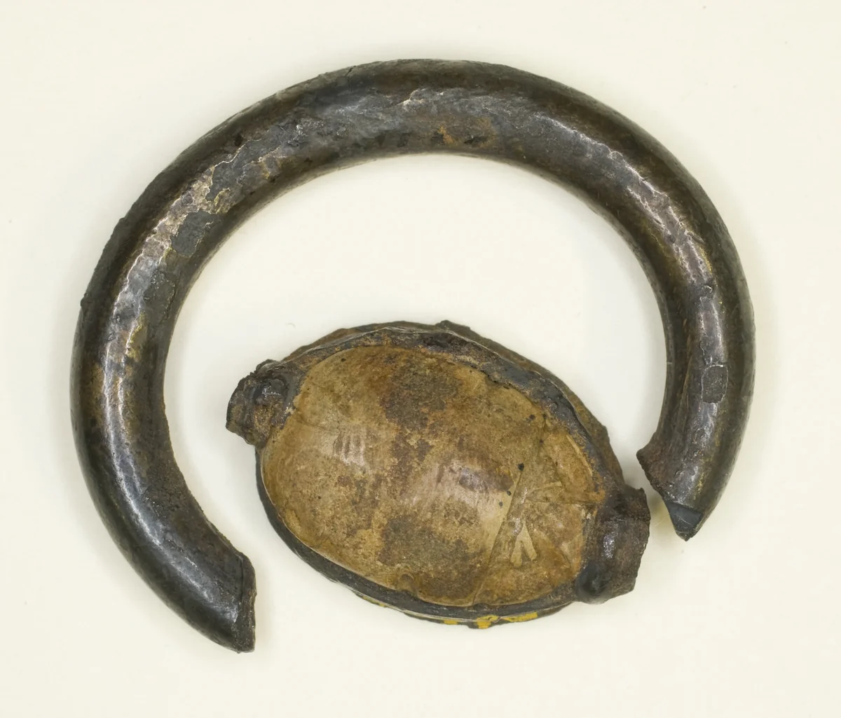 Ring: Cowroid with Sistrum and Pendant Uraeui by Egyptian, other, -1350