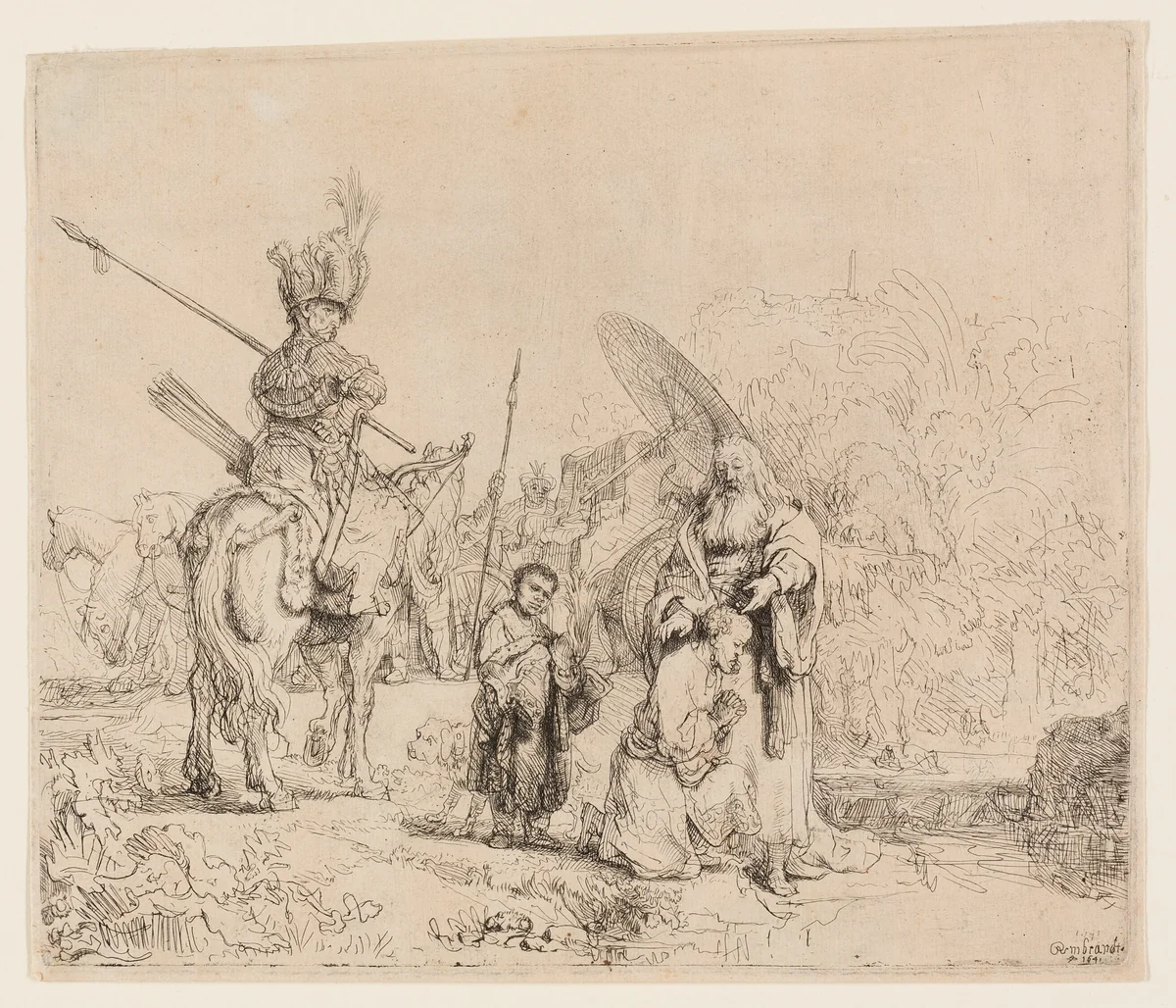 The Baptism of the Eunuch by Rembrandt van Rijn, print, 1641