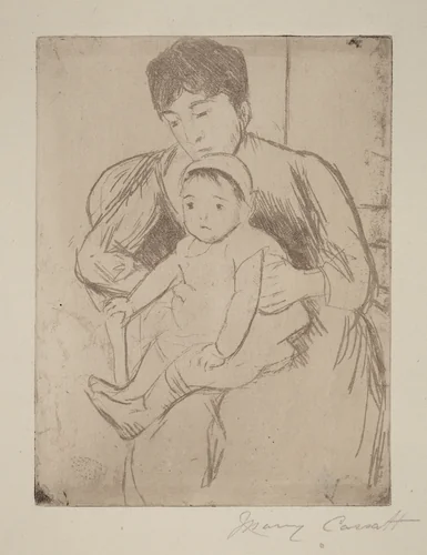 Preparing Bill for an Outing by Mary Cassatt, print, 1889
