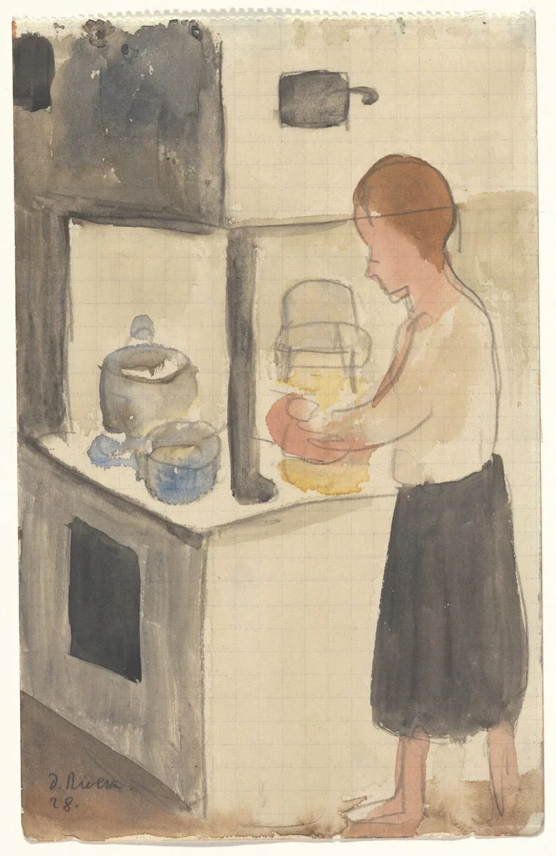 May Day, Moscow by Diego Rivera, drawing, 1928