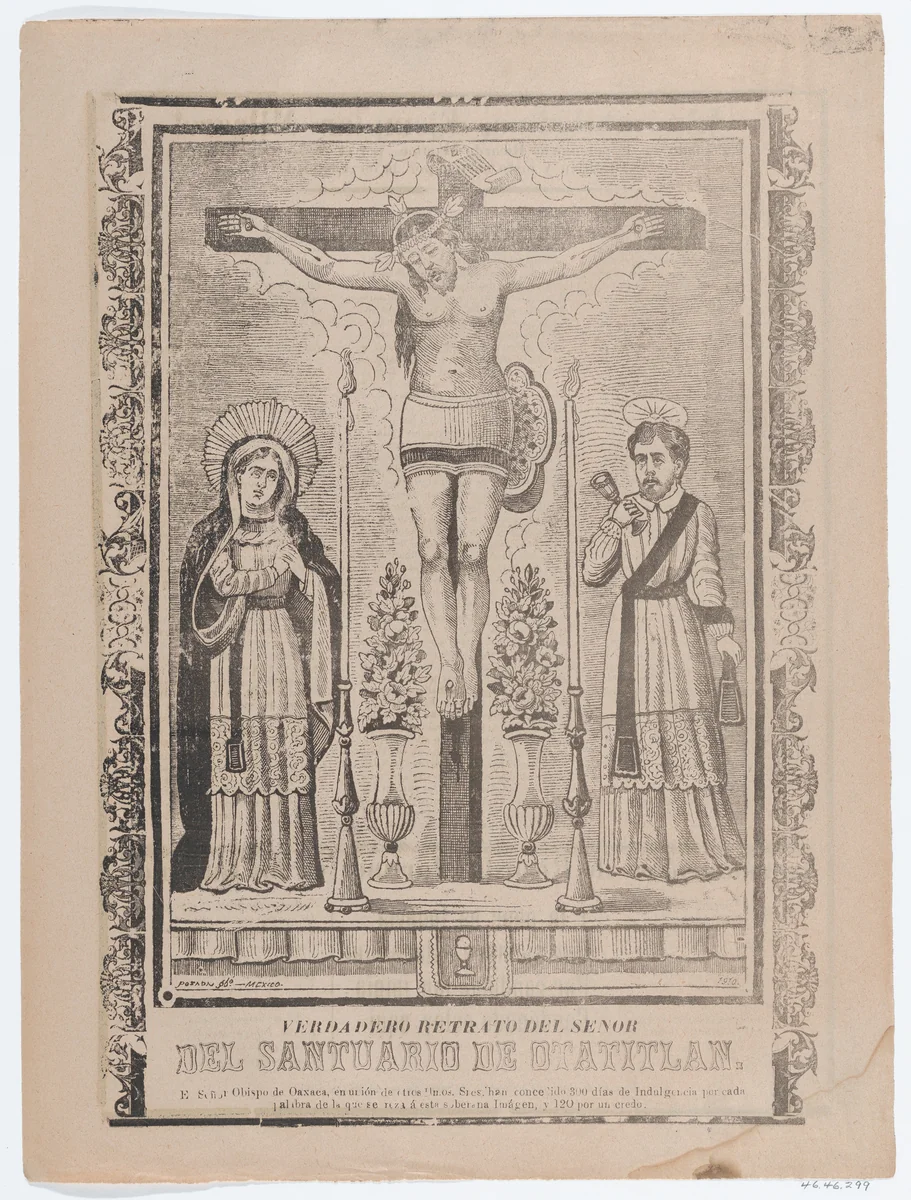 An indulgence with an image of Our Lord of Chalma by José Guadalupe Posada, print, 1895-1905