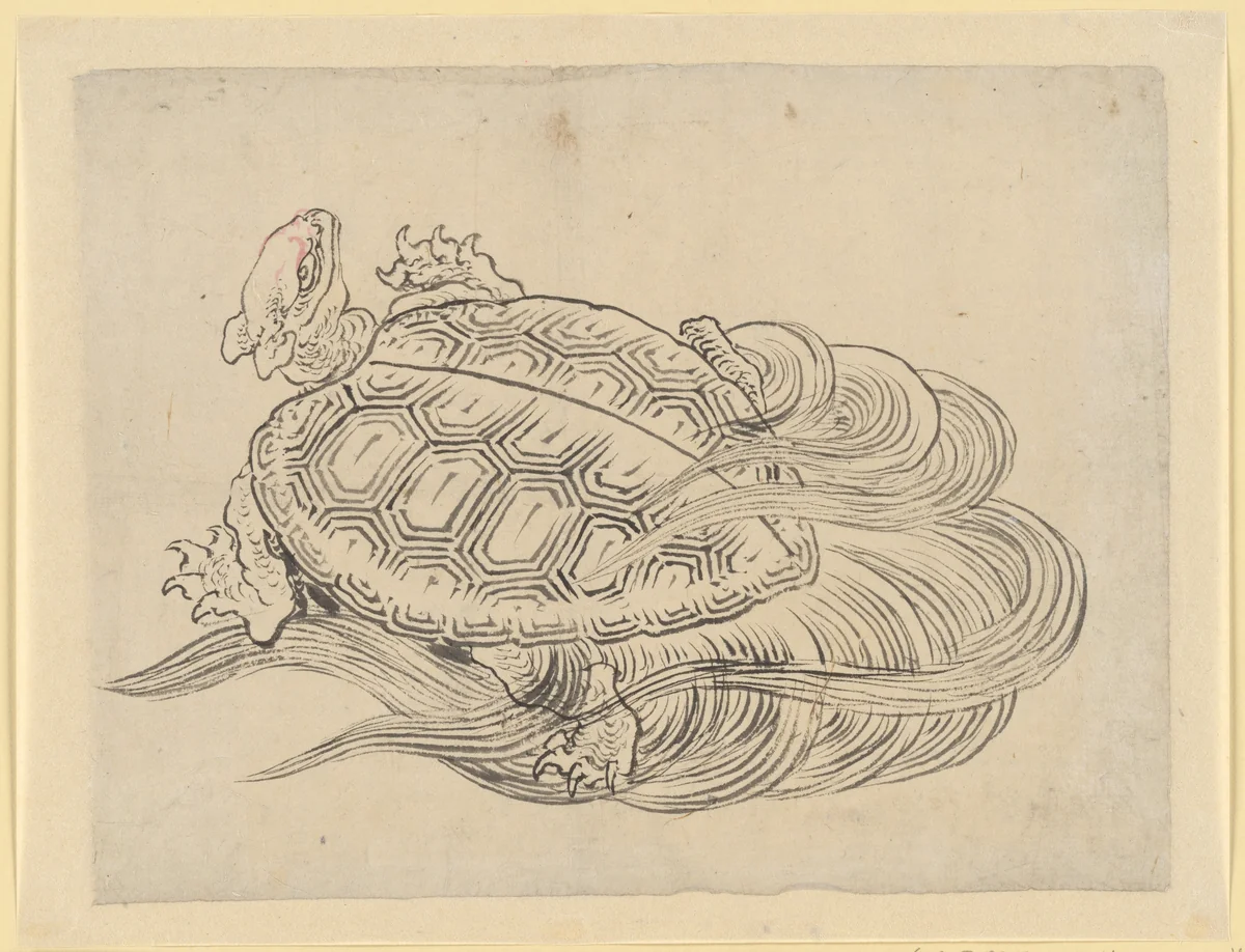 Sea Turtle (Emblem of Longevity) by Katsushika Hokusai (葛飾 北斎), painting, 1760-1849