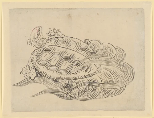 Sea Turtle (Emblem of Longevity) by Katsushika Hokusai (葛飾 北斎), painting, 1760-1849
