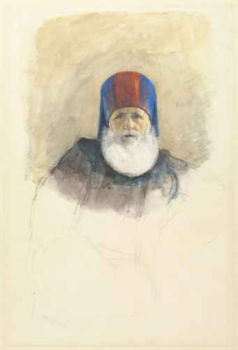 Study for Mehmet Ali Pasha by John Frederick Lewis, drawing, 1839-1849