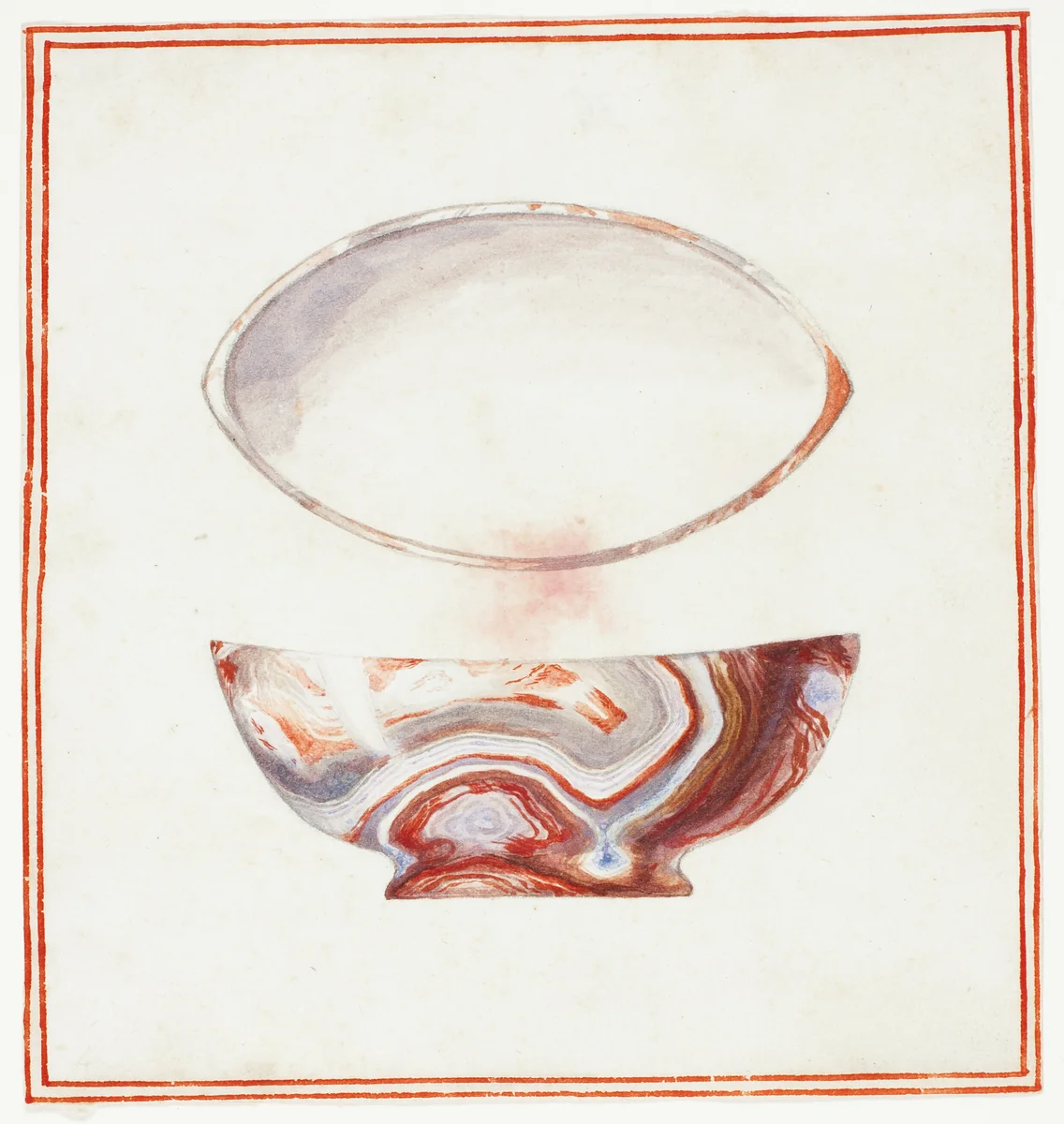 Marbleized Bowl with Cover by Giuseppe Grisoni, painting, 1719-1769