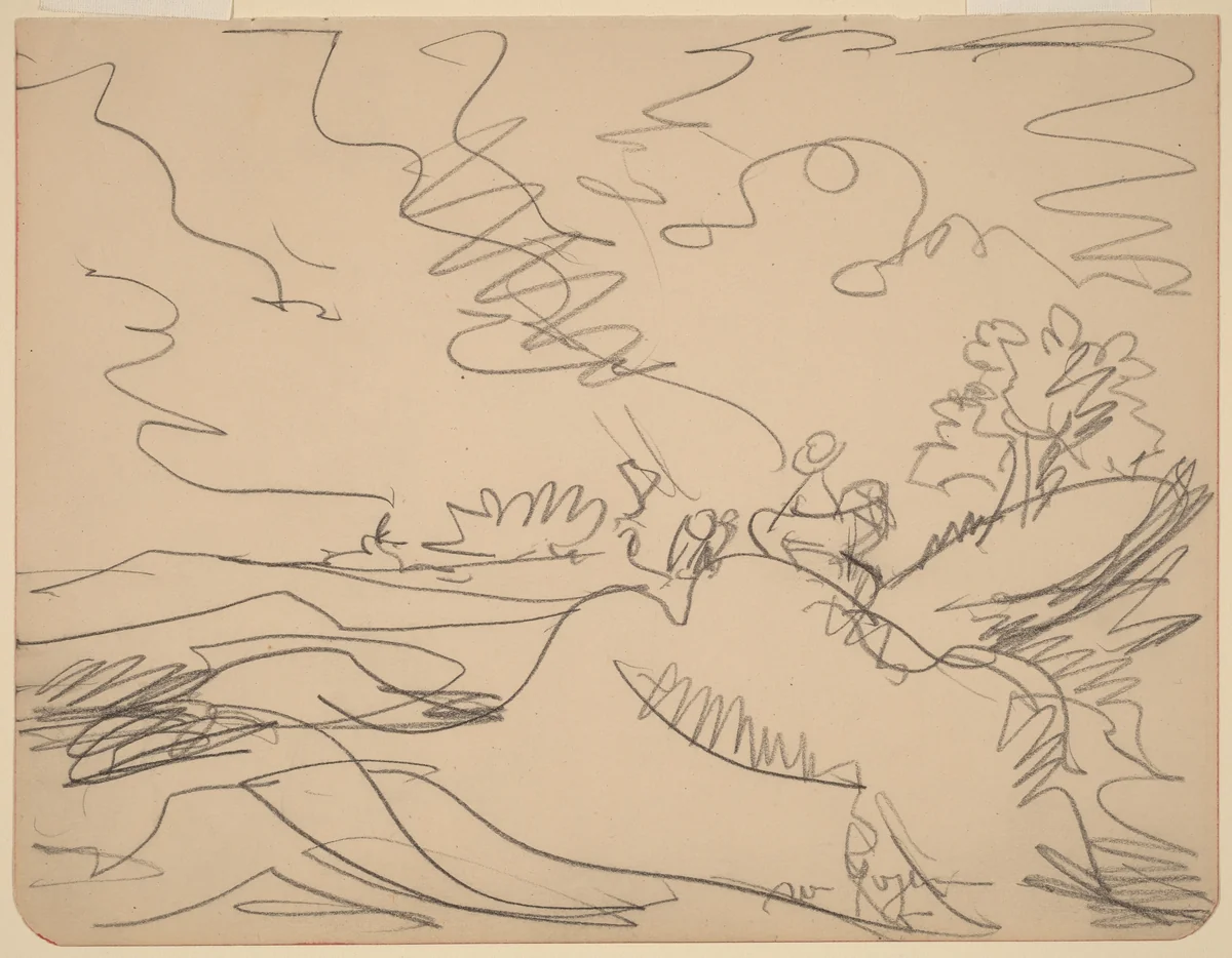 Landscape in the Taunus by Ernst Ludwig Kirchner, drawing, 1916