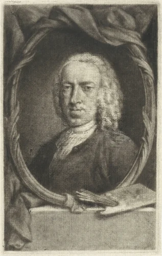 Zelfportret by Aert Schouman, print, 1740-1792