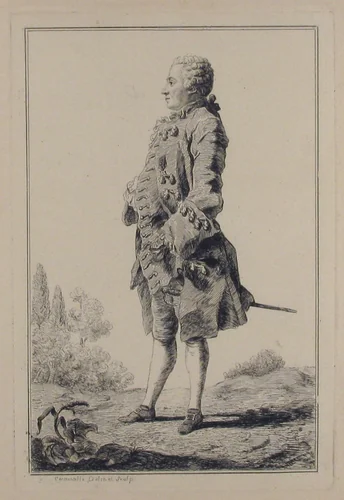 Portrait of Pierre Victor, baron de Besenval de Brünstatt (1722-1794) by Louis de Carmontelle, print, 1759-1789