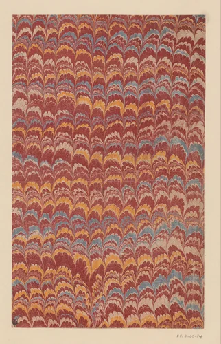 Golvende dubbelkammarmer in rood, geel en blauw by anonymous, other, 1700-1850