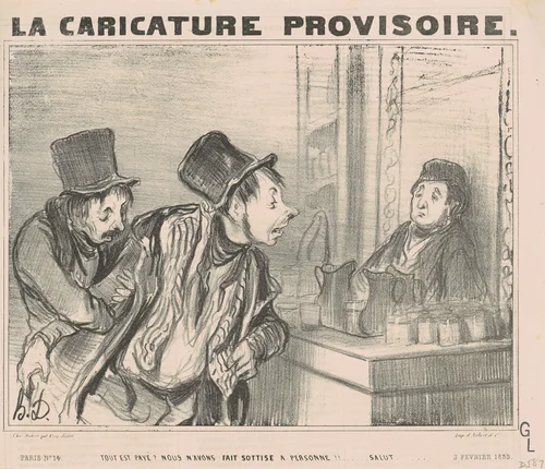Tout est payé? Nous n'avons fait...salut by Honoré Daumier, print, 1839