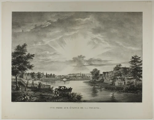 View Taken from the Pools of the Presnia by Augustin François Lemaître, print, 1833