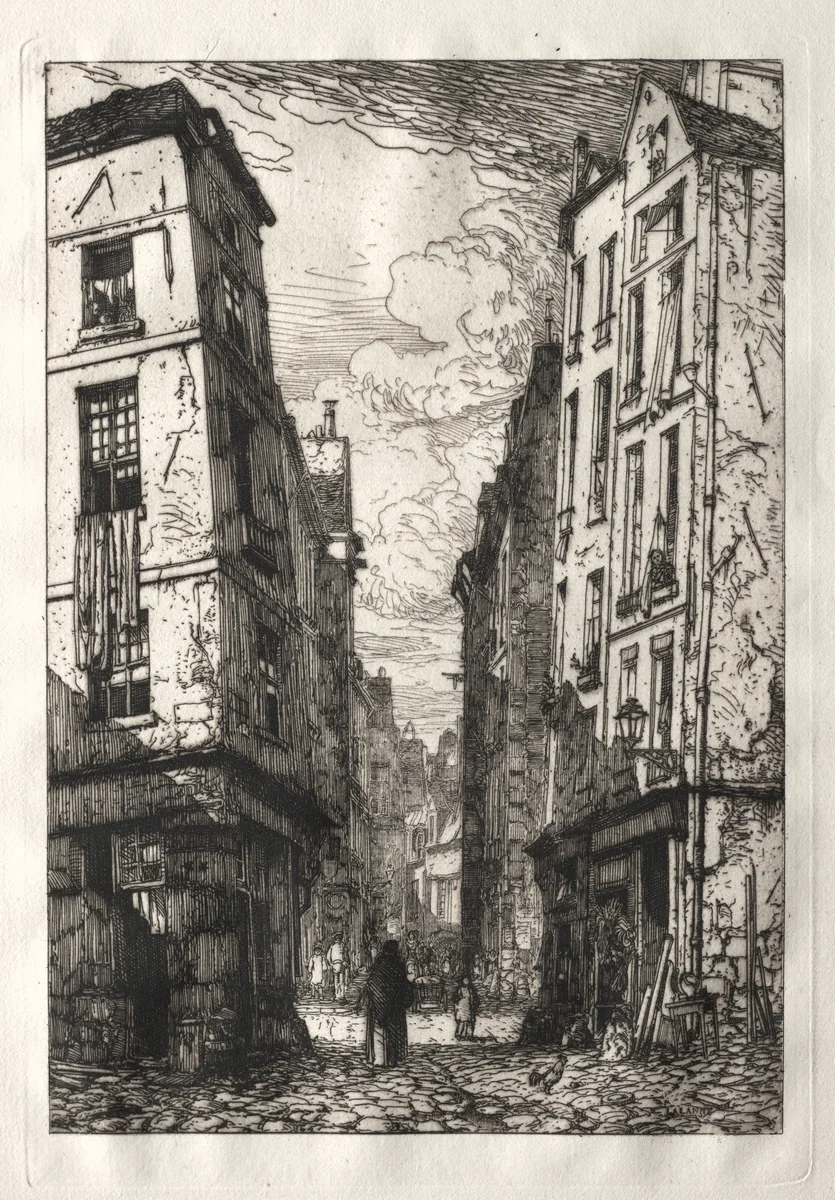 Rue des Marmousets (Old Paris) by Maxime Lalanne, print, 1862