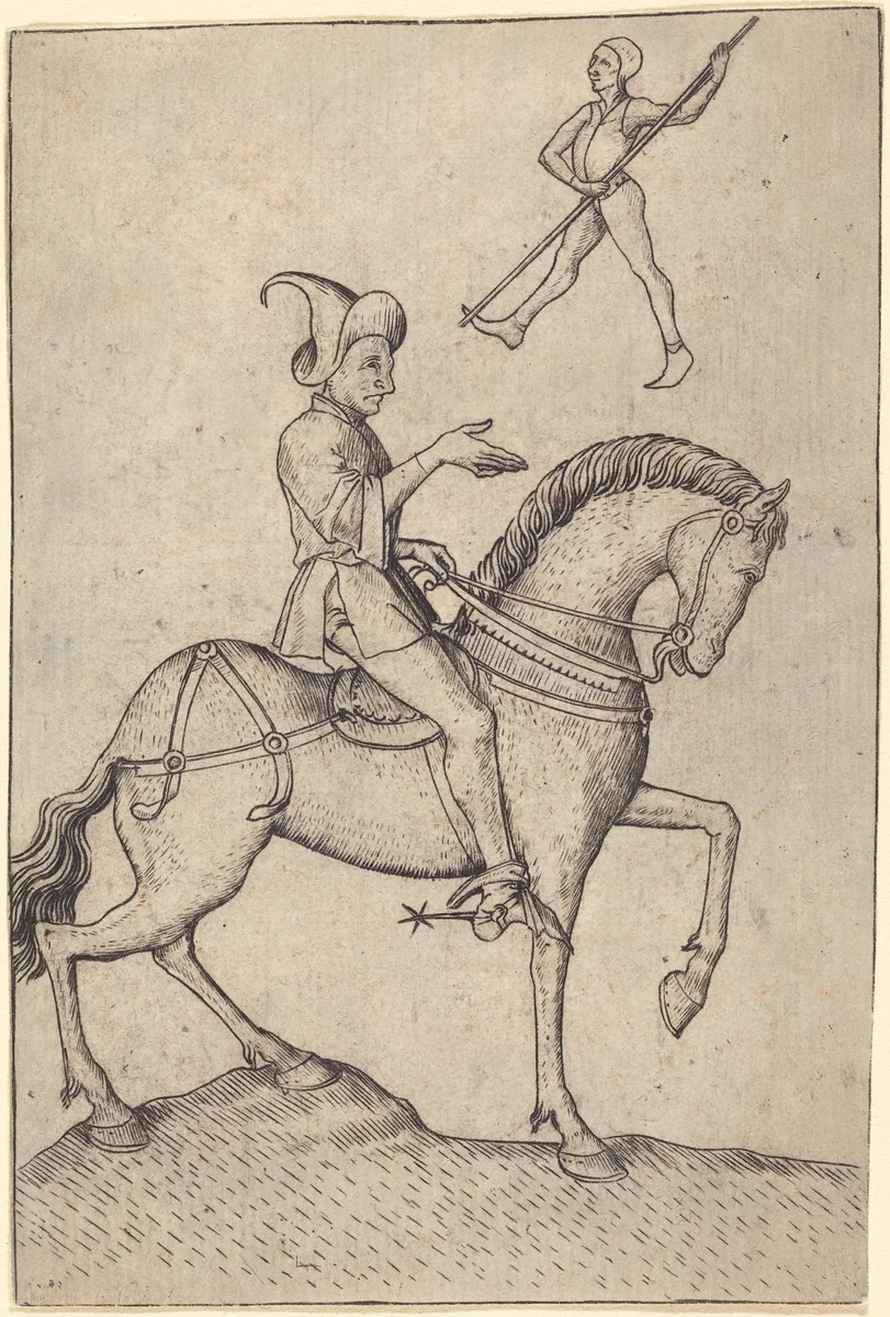 The Knight of Men by Master E. S., print, 1463