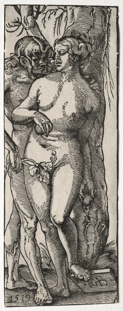 Adam and Eve by Hans Baldung, print, 1519
