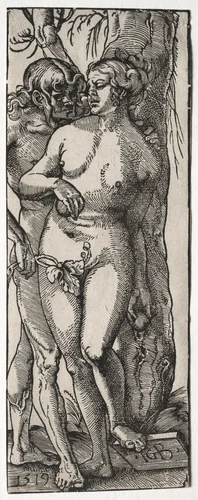 Adam and Eve by Hans Baldung, print, 1519