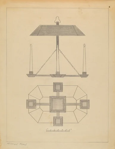 Chandelier by Mildred Ford, index of american design, 1937