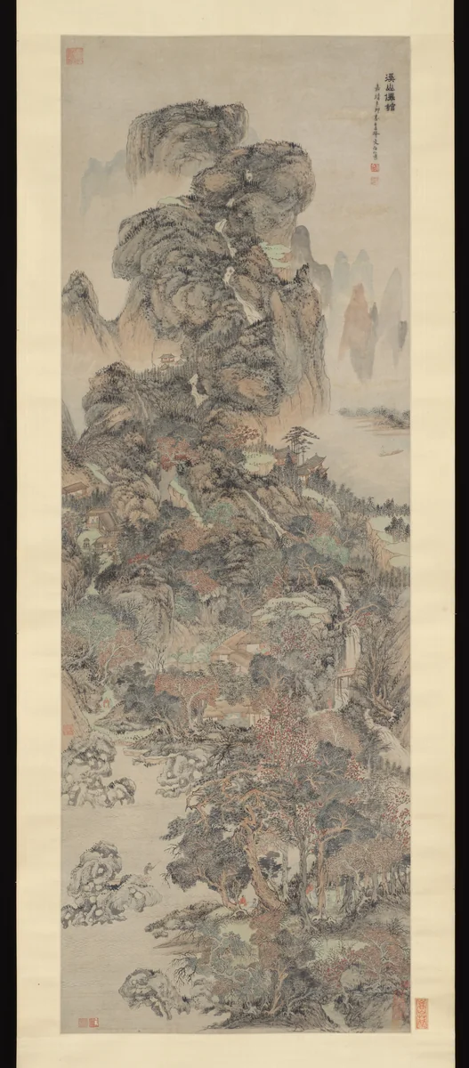 Dwellings of the Immortals Amid Streams and Mountains by Wen Boren, painting, 1531