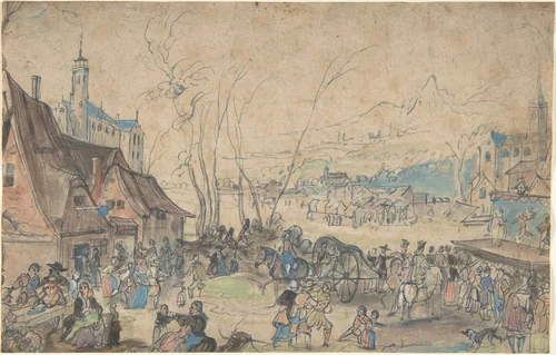 Village Fair by Master of the Hermitage Sketchbook, drawing, 1500-1599