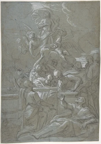 The Assumption of the Virgin by Jean Baptiste Jouvenet, drawing, 1655-1717