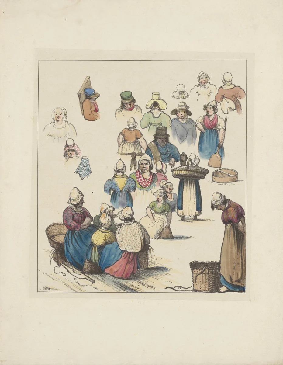 Figuurstudies (derde blad), 1833 by Christiaan Andriessen, print, 1833