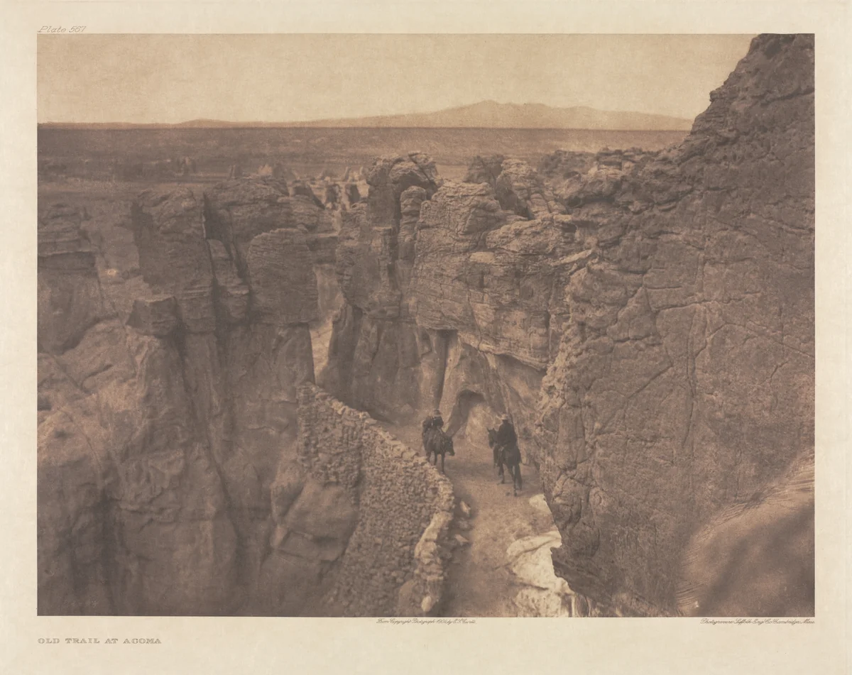 Portfolio XVI, Plate 567: Old Trail at Acoma by Edward Curtis, other, 1904