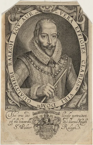 Sir Walter Raleigh by Simon van de Passe, print, 1595-1647