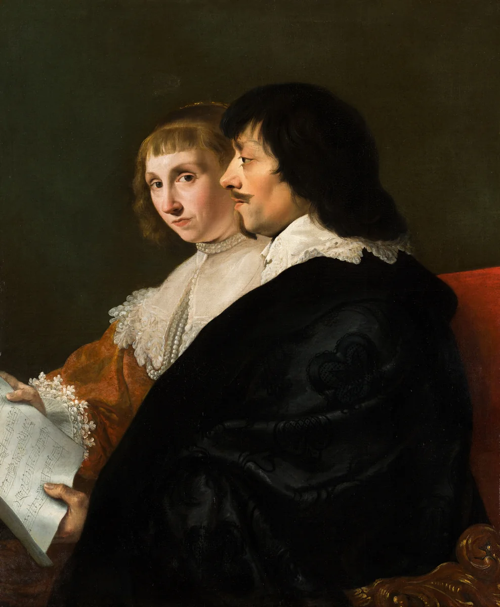 Double Portrait of Constantijn Huygens (1596-1687) and Suzanna van Baerle (1599-1637) by Jacob van Campen, painting, 1635