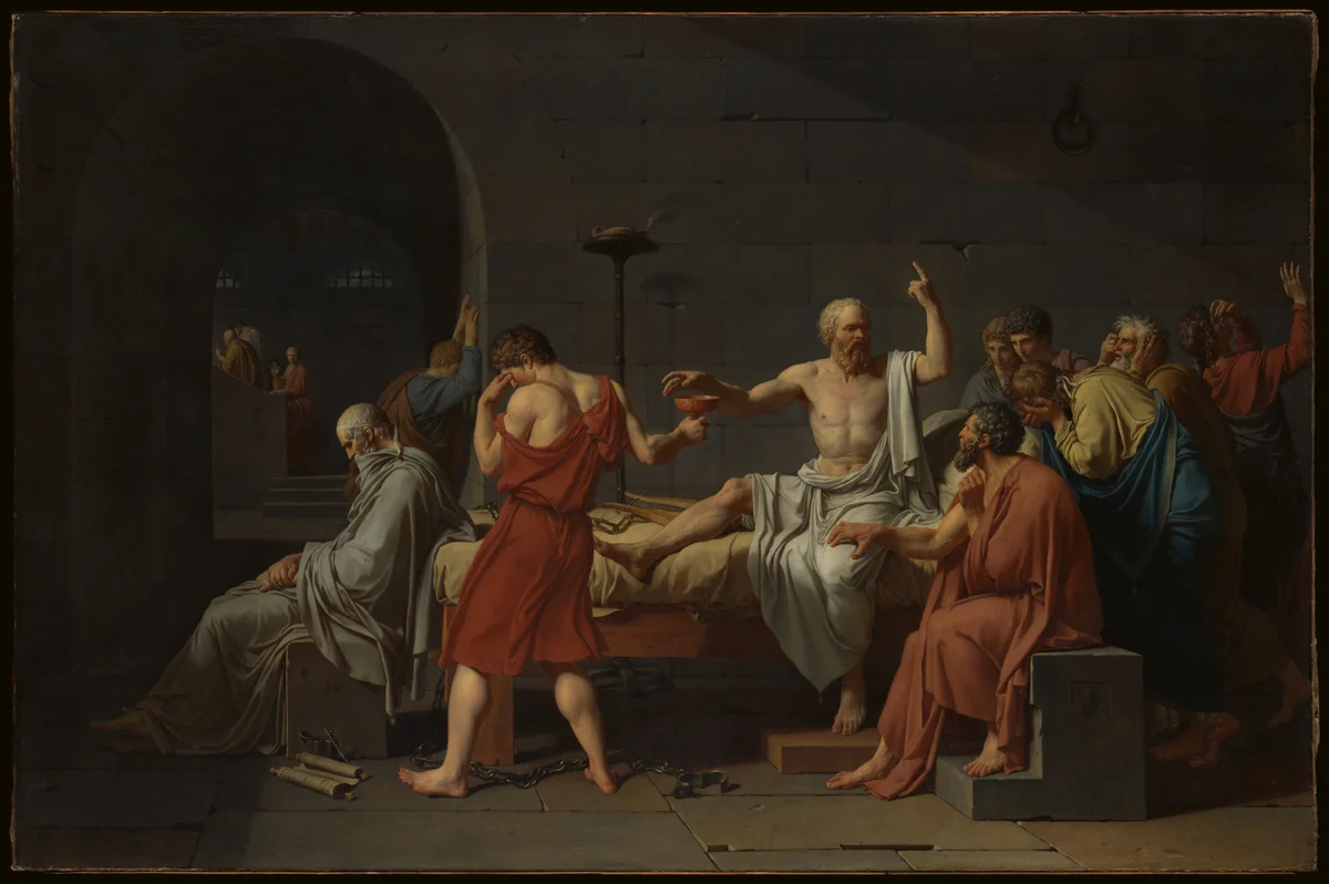 The Death of Socrates by Jacques-Louis David, painting, 1787