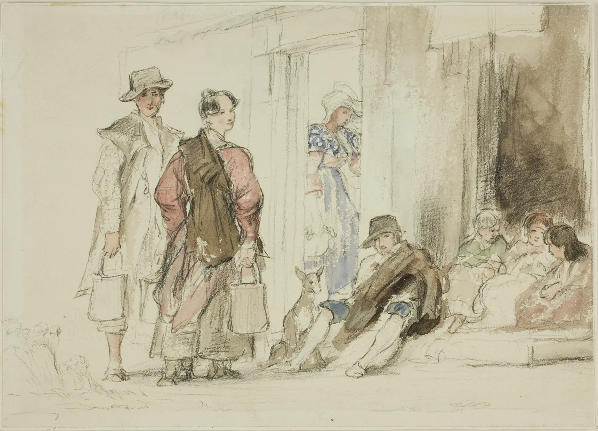 Figures near Doorway by David Wilkie, painting, 1815-1841