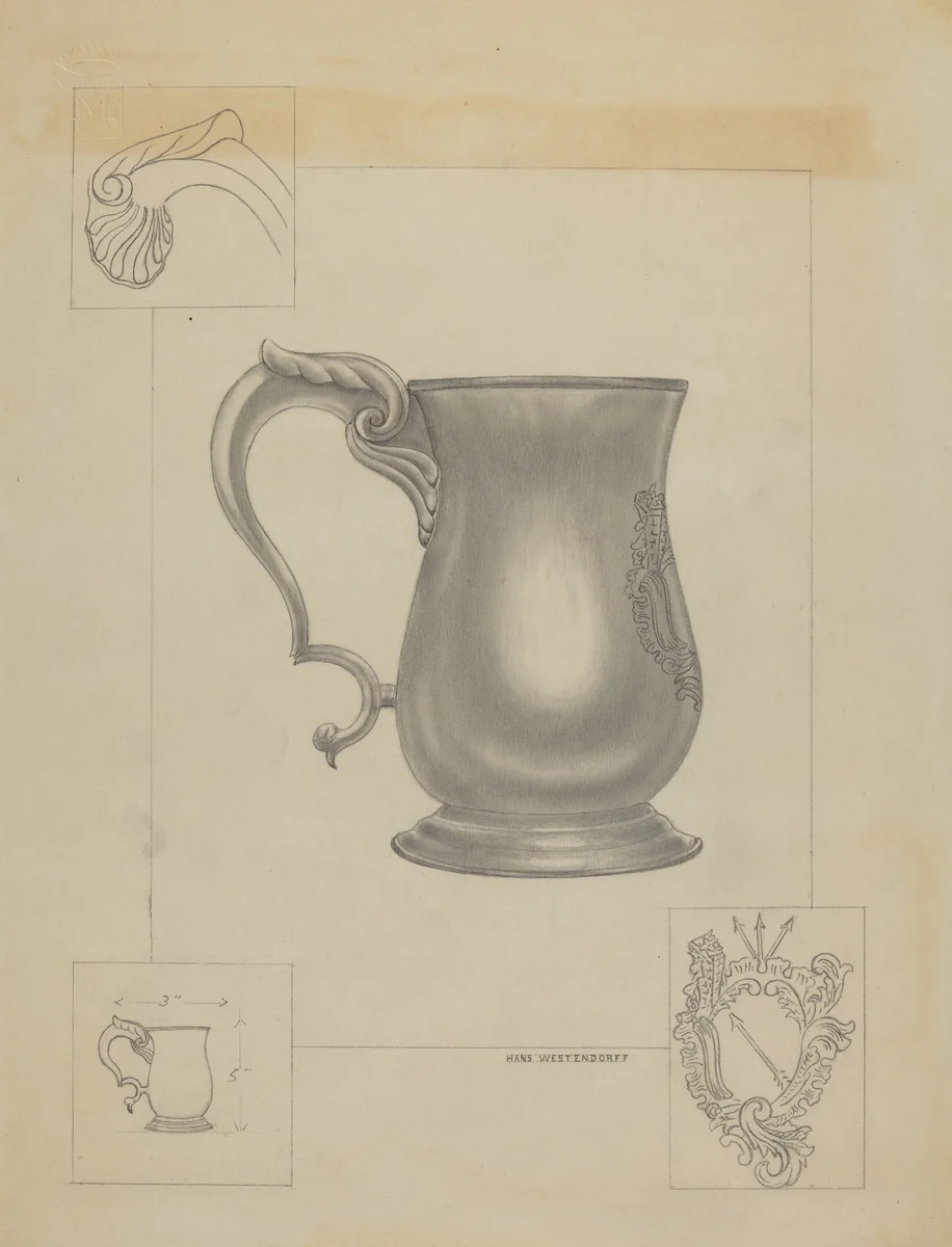 Silver Mug by Hans Westendorff, index of american design, 1936