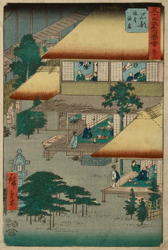 Ishibe, from the series “Fifty-Three Stations of the Tokaido” by Utagawa Hiroshige (歌川広重), print, 1855