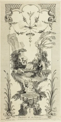 Screen of Six Sheets (309) by Louis Crépy, print, 1700-1799