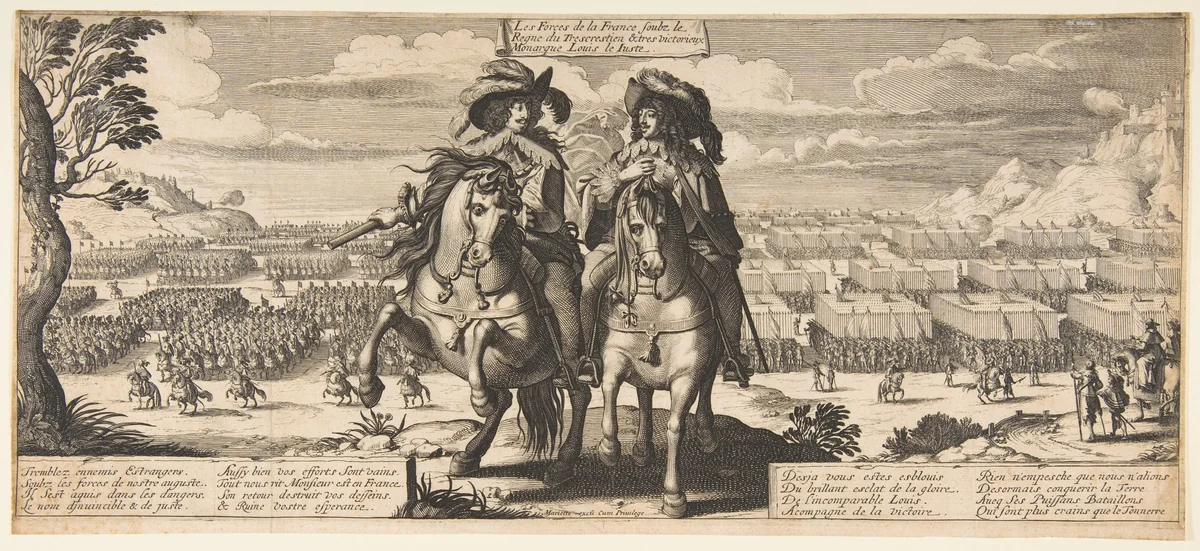 The French Forces: Louis XIII and Gaston d'Orléans by Abraham Bosse, print, 1625-1635