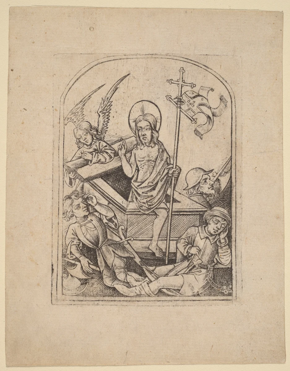 The Resurrection by Master of the Boccaccio Illustrations, print, 1470-1475