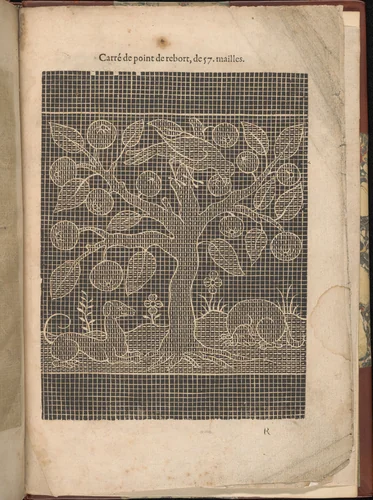 Les Secondes Oeuvres, et Subtiles Inventions De Lingerie du Seigneur Federic de Vinciolo Venitien, page 65 (recto) by Federico de Vinciolo, book, 1603