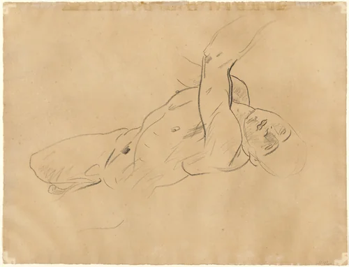 Falling Male Nude [verso] by John Singer Sargent, drawing, 1918-1919