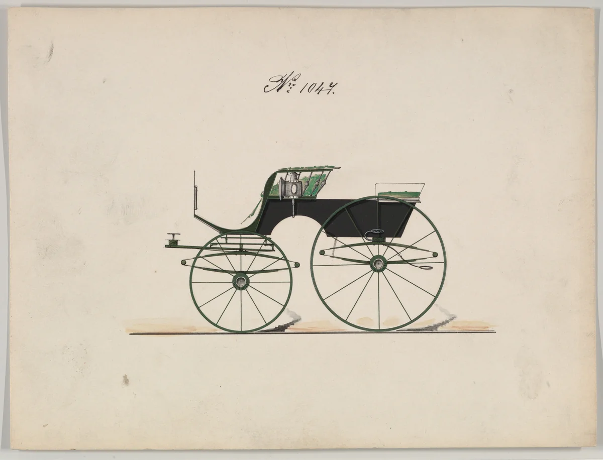 T-Cart Phaeton #1047 by Brewster & Co., drawing, 1850-1870