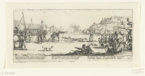 Strafmaatregelen: het vuurpeloton by Jacques Callot, print, 1633
