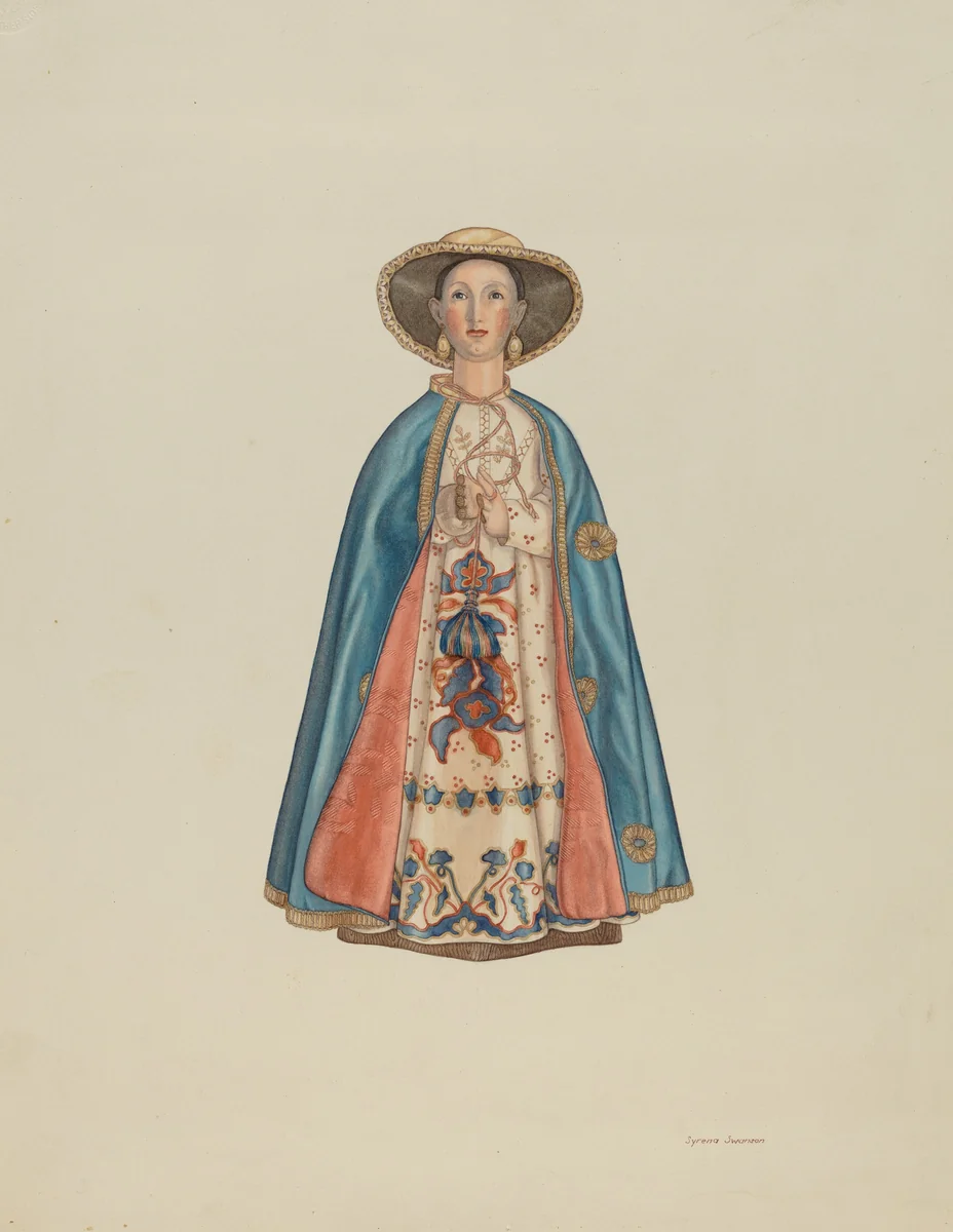 Wooden Santa by Syrena Swanson, index of american design, 1940