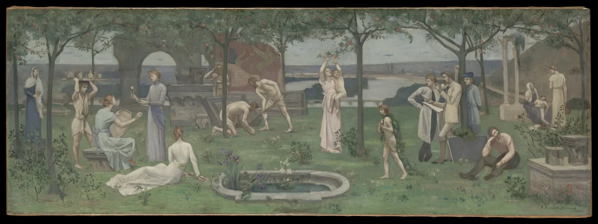 Inter artes et naturam (Between Art and Nature) by Pierre Puvis de Chavannes, painting, 1885-1900