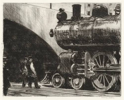 The Locomotive by Edward Hopper, print, 1923