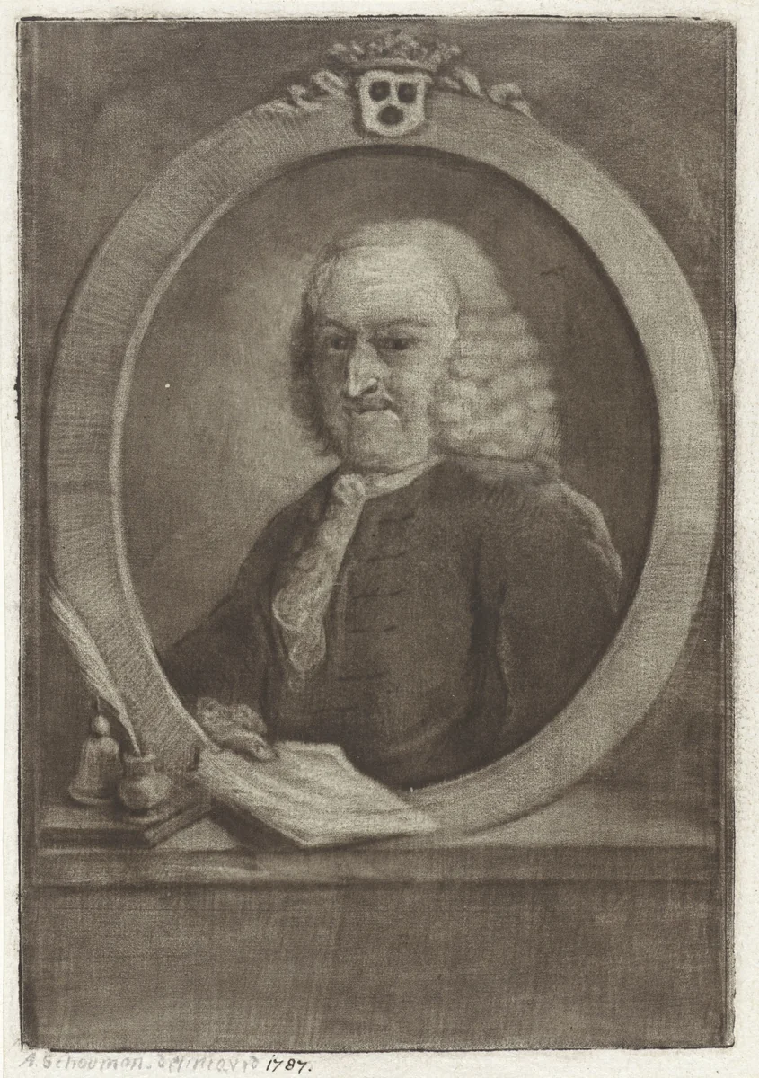 Portret van Pieter van Bleiswijk by Aert Schouman, print, 1787