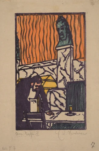 Head Waiter in Café by Ernst Ludwig Kirchner, print, 1904