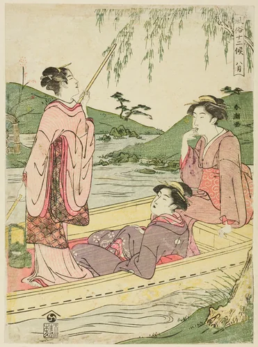 The Eighth Month (Hachigatsu), from the series "Popular Customs of the Twelve Months (Fuzoku juni ko)" by Katsukawa Shuncho, print, 1775-1806