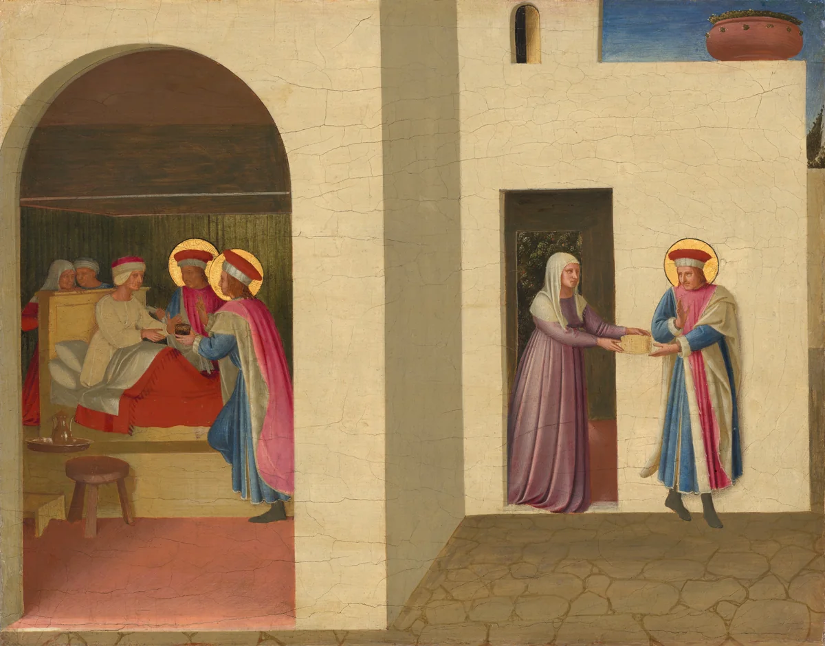 The Healing of Palladia by Saint Cosmas and Saint Damian by Fra Angelico, painting, 1438-1440