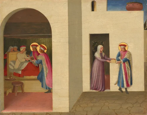 The Healing of Palladia by Saint Cosmas and Saint Damian by Fra Angelico, painting, 1438-1440