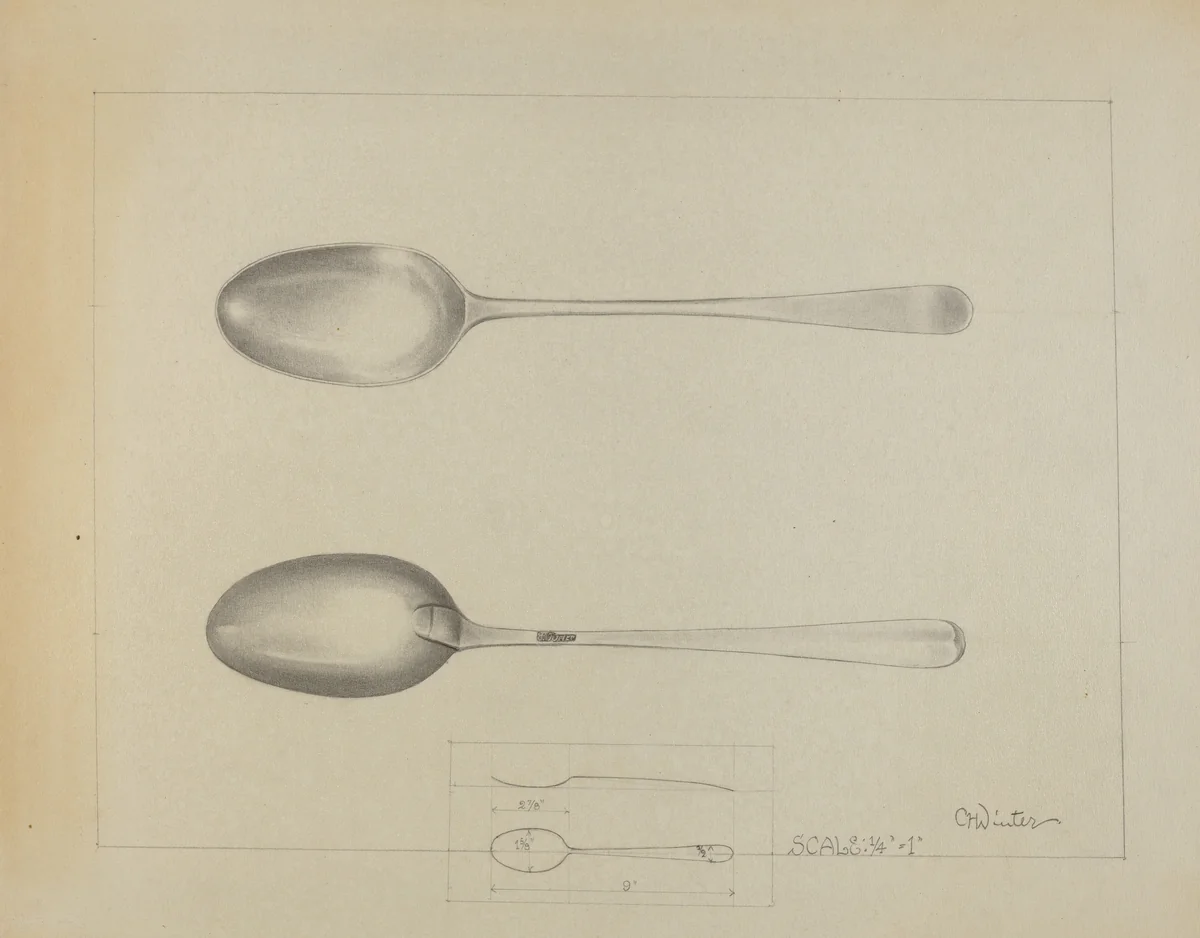 Silver Spoon by Charlotte Winter, index of american design, 1936