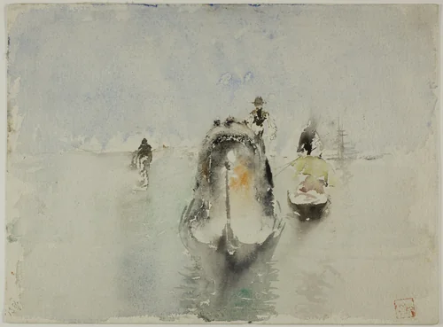 Gondolas, Grand Canal, Venice by Robert Frederick Blum, drawing, 1877-1903